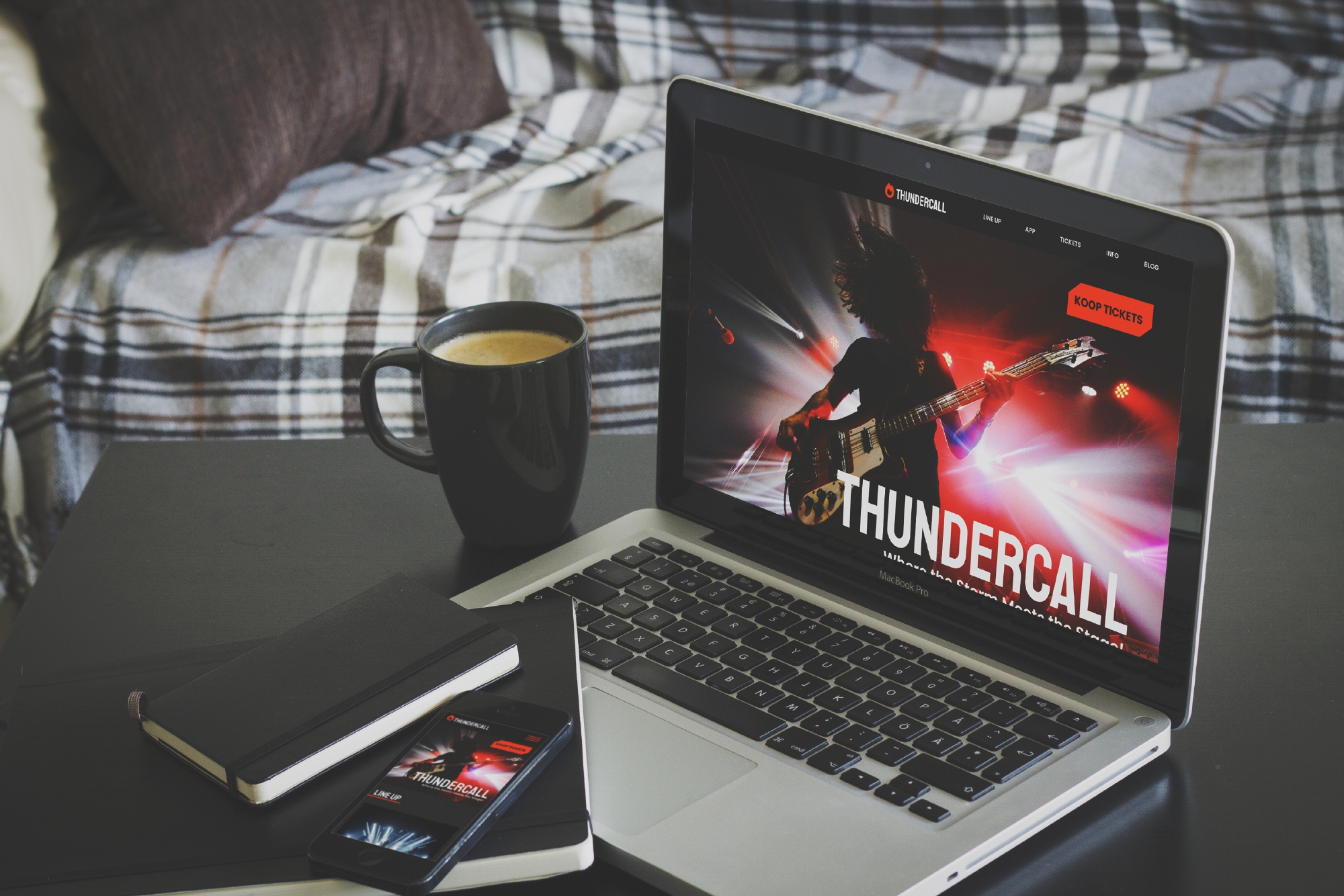 thundercall laptop op bed